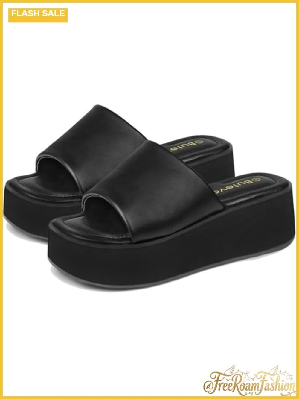 Women's Chunky Platform Sandals Comfort Slip On Open Toe Wedge Slides